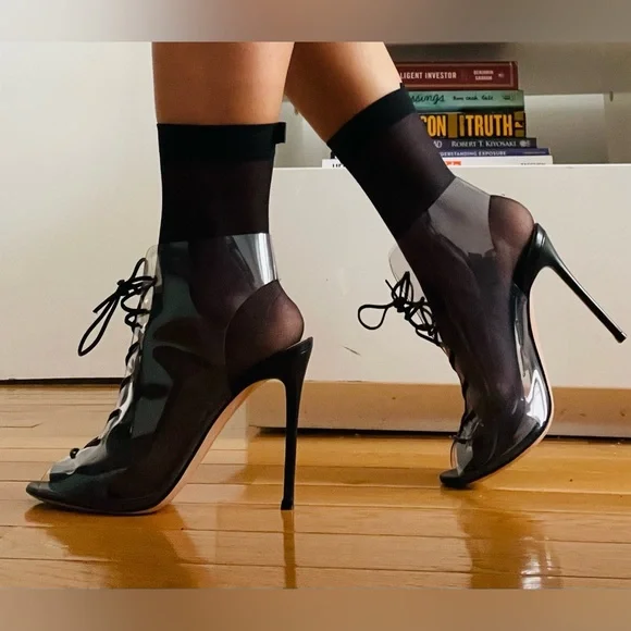 GIANVITO ROSSI Helmut PVC & Leather Lace-up Bootie